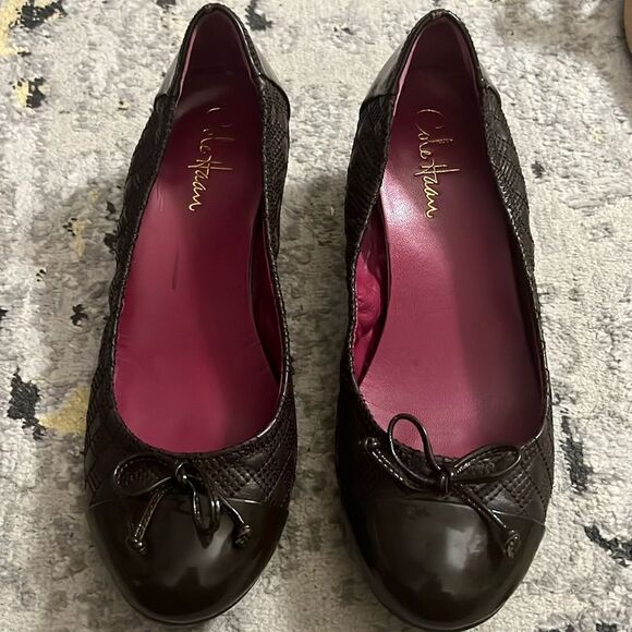 Cole Haan Nike Air brown wedge rounded toe shoes 8 - Picture 1 of 7